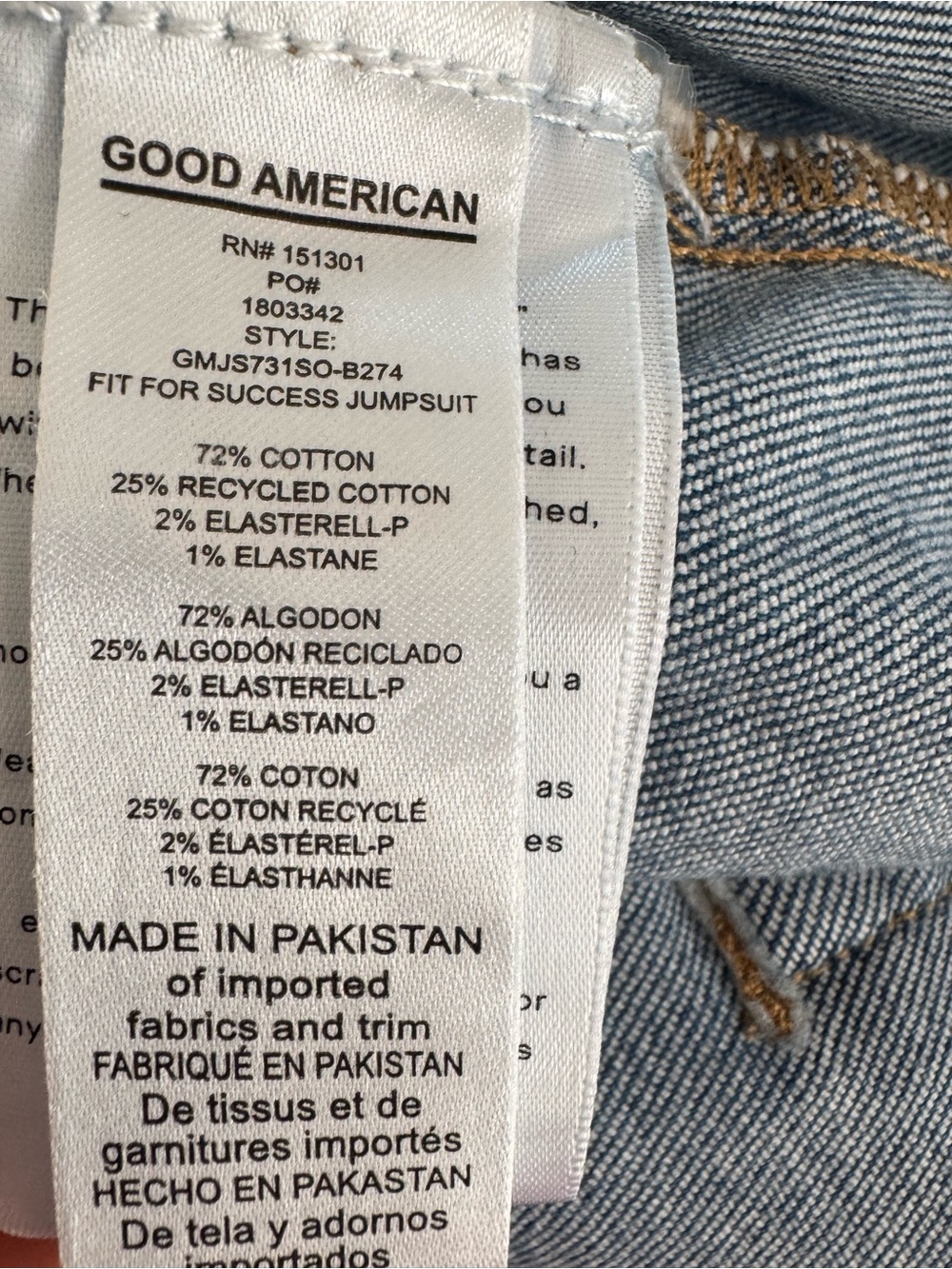 Good American Fit For Success Denim Jumpsuit Utility Boiler Suit 3XL - Picture 7 of 10